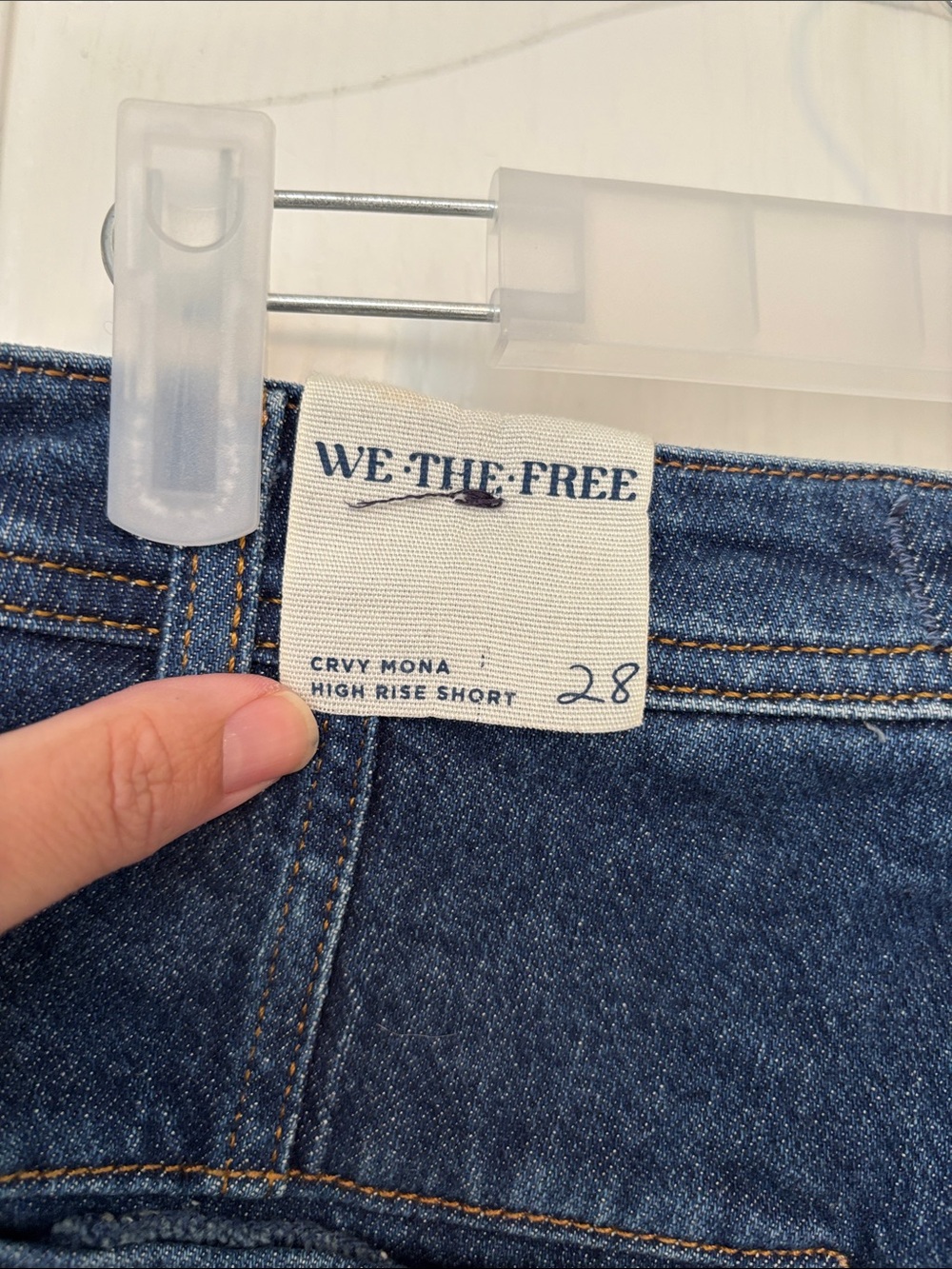 We The Free/Free People Crvy Mona High Rise Shorts In Bombay Blue size 28 - Picture 7 of 7